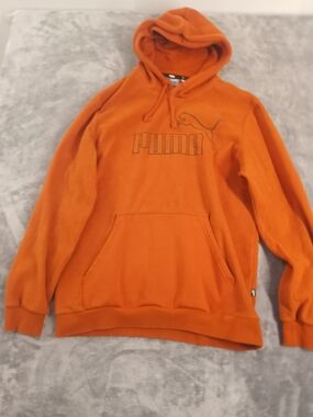 PUMA Men's Orange Pullover Hoodie Size Medium